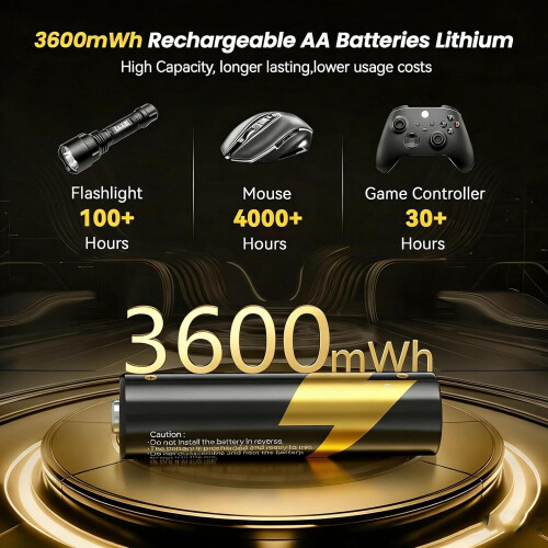 8 AA Rechargeable Lithium Batteries with Charger Box 2