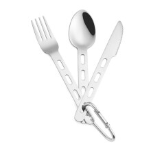 3 Sets Camping Utensil Set Stainless Steel Fork Spoon Knife Durable Easy Clean for Outdoor Travel
