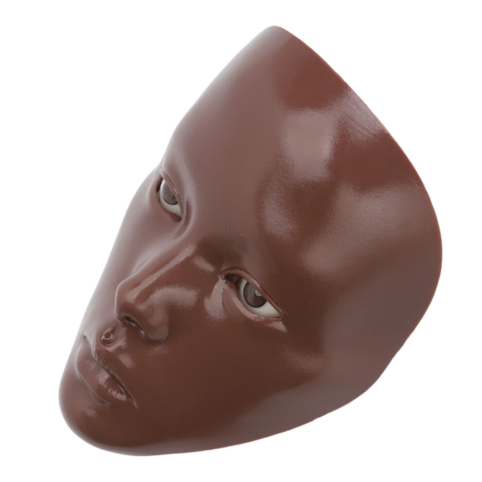 Black Full Face Silicone Makeup Mannequin With Stand Reusable Practice 5D Skin