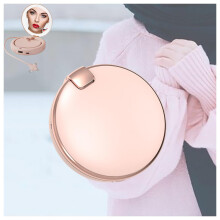 3 in 1 Rechargeable Hand Warmer Power Bank with Mirror Light, Fast Heating Dual Side, 5000mAh Pink