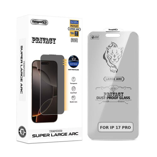Pack of 3 9D Privacy Glass Screen Protector For iPhone 17 Pro 2