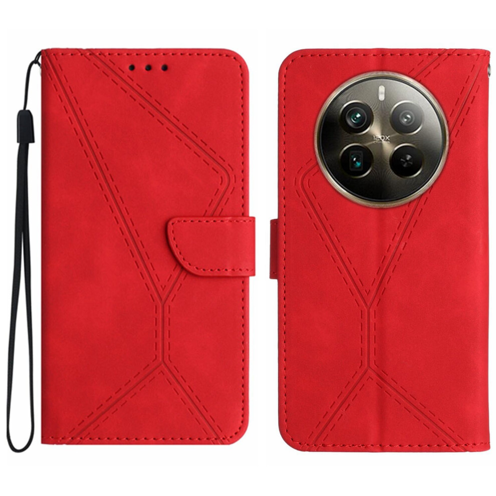 Case With Card Holder, Magnetic Lock Flip Cover & Kickstand, Wallet Cover For Realme Narzo 70 Pro 5G Red 9351714656948
