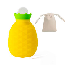 Hot Water Bottle Hand Warmer YellowA Soft Touch Cover Leak Resistant Cap Long Lasting Heat Retention