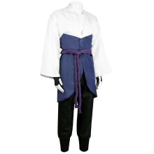 (XS, White) NARUTO Ninja Uchiha Sasuke Cosplay Costume Set Party Fancy Dress Halloween Costume for Aldult