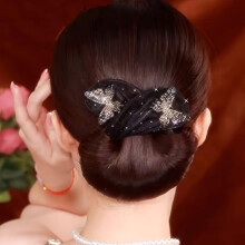 Butterfly Rhinestone Hair Bun Maker Twister for Women, Fast Bun Styling and Elegant Donut Hairstyle