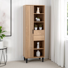 Tessa 1 Door 2 Drawer Bookcase Natural Oak Effect