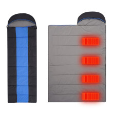 Heated Sleeping Bag with 3Level Adjustable Heat and TypeC Port for Winter Camping Hiking (Blue)