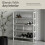 KEPLIN 5 Tier Natural Bamboo Shoe Rack Easy Assembly, Grey and White 2