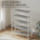 KEPLIN 5 Tier Natural Bamboo Shoe Rack Easy Assembly, Grey and White 4