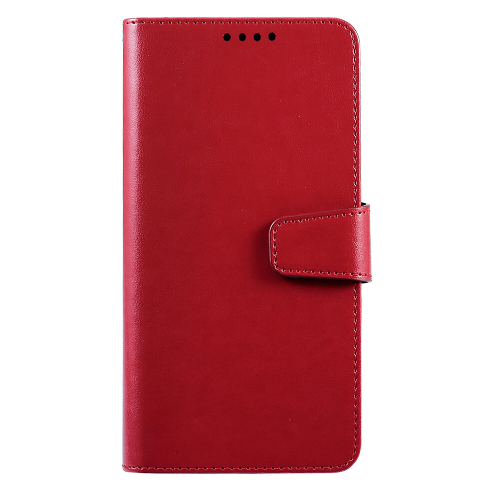 Leather Wallet Case With Card Holder For Iphone 16E, Retro Shockproof Flip Folio Cover With Kickstand, Red 9330225282730