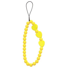 Candy Color Beaded Phone Charm Strap with Heart Bead and Pearl Accent, Short Chain for Bag or Phone
