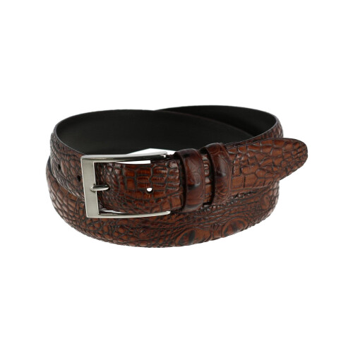 Toneka Men's Hornback Croc Print Belt 2