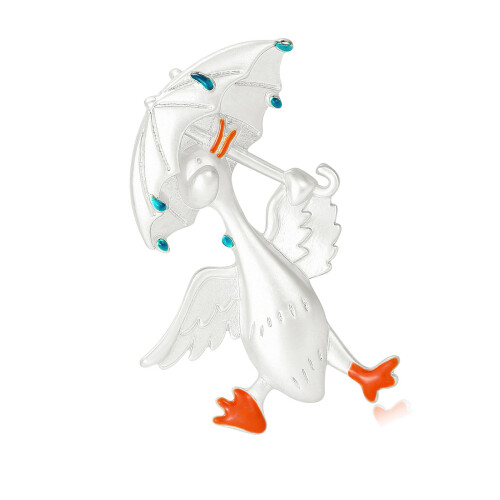 Schattige eendvormige broche draagbare legering pin voor-Zilver