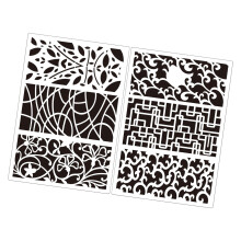 6Pcs PET Detailed Drawing Templates Reusing-striped roaming