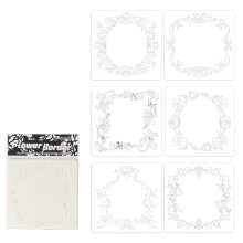6Pcs Floral Templates 5x5Inch Washable PET-The of flower