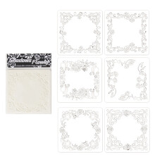 6Pcs Flower Templates 5x5Inch Washable PET-Yingying among flowe