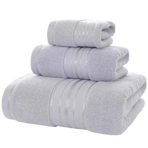 Serviette de bain en coton doux pour la peau,-Gris clair