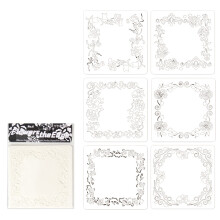 6Pcs Flower Templates 5x5Inch Washable PET-surrounded by flower