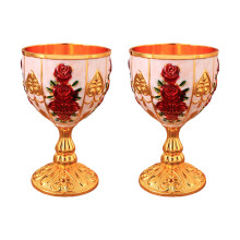 Classical Embossed Metal Goblet Wine Glass For Wine- Baihong