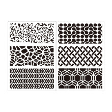 6Pcs PET Stencils Sheets Drawing Templates Set-stripe rhythm