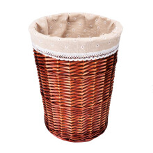 Small Brown Wicker Storage Basket Handwoven Rattan Laundry Basket for Towels Clothes Bedroom Bathroom