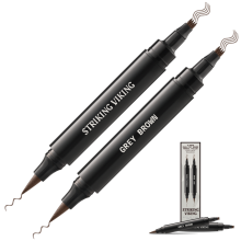 Bartauffüllstift - Doppelspitze (2er-Pack) - Grau Braun