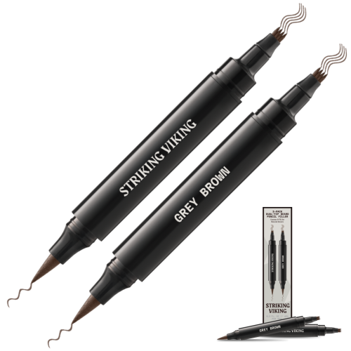 Bartauffüllstift - Doppelspitze (2er-Pack) - Grau Braun