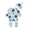 (9-12 Months, Blue) Completo neonato con abbottonatura frontale 1
