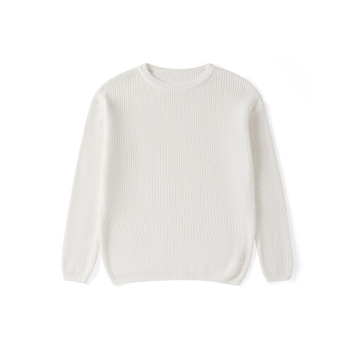 (L, Beige White Mom) Partner-Pullover für Mutter und Winter.