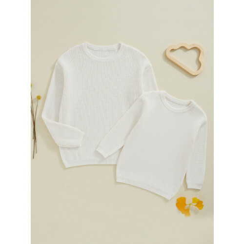 (XL, Beige White Mom) Partner-Pullover für Mutter und Winter. 2