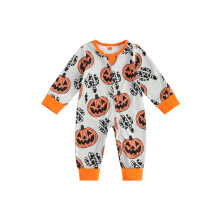 (12-18 Months, Gray) Halloween Baby Jumpsuit (Jungen/Mädchen), Langarm, Rundhals, Reißverschluss, Herbstkleidung