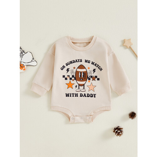 (0-3 Months, Khaki) Βρεφικό Φούτερ με Στάμπα Αστεριών 2
