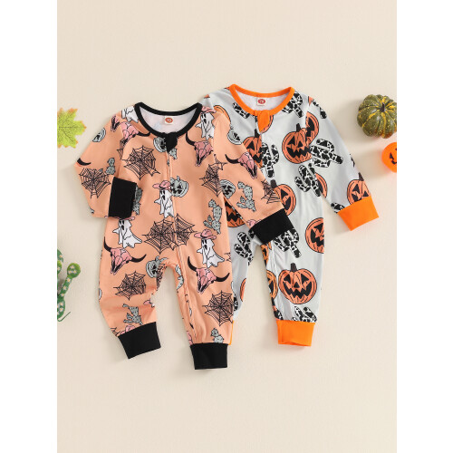 (3-6 Months, Orange) Φόρμες Halloween μακρύ φθινοπωρινά ρούχα 2