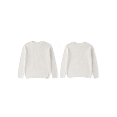 (L, Beige White Mom) Partner-Pullover für Mutter und Winter. 1