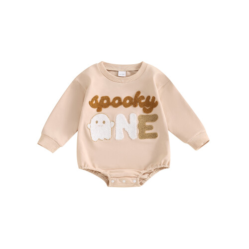 (6-12 Months, Khaki) Baby Halloween romper de herfst.