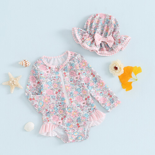 (12-18 Months, Pink) Βρεφικό μαγιό με για μωρά. 2