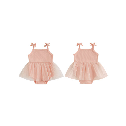 (3-6 Months, Pink) Μωρό Κορίτσια Καλοκαιρινό Αμάνικο Ολόσωμο 1