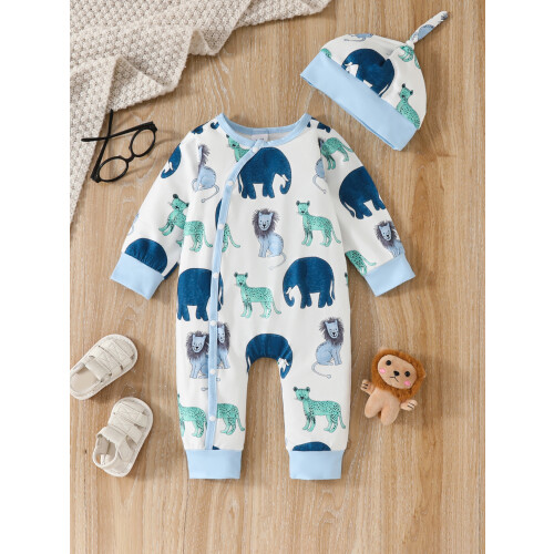 (6-9 Months, Blue) Completo neonato con abbottonatura frontale 2
