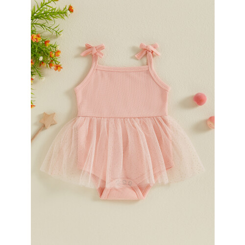 (6-9 Months, Pink) Μωρό Κορίτσια Καλοκαιρινό Αμάνικο Ολόσωμο 2