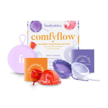 Menstruationstasse & Scheibe - Bodyotics Comfyflow Wiederverwendbares Pflege-Set