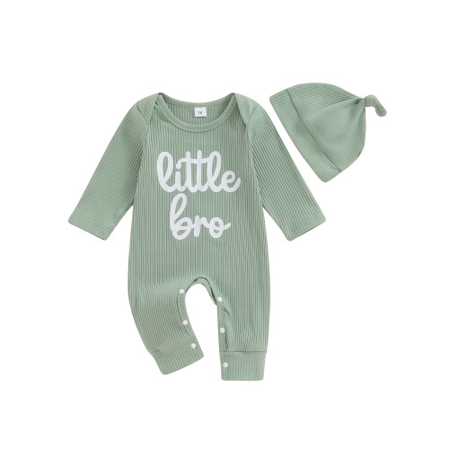 (6-12 Months, Green) Ensemble combinaison bébé tenue automne.
