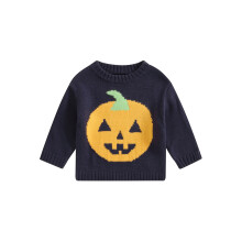 (2-3 Years, Black) Maglioncino Halloween neonato: zucca, maglia calda, maniche lunghe, abbigliamento casual per bambini.