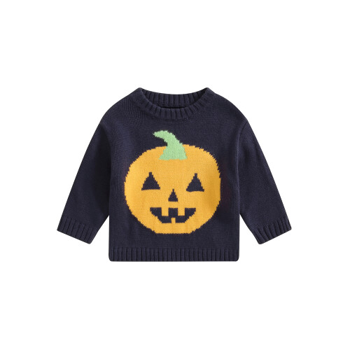 (2-3 Years, Black) Pull d'Halloween pour bébé, motif citrouille, chaud, à manches longues, décontracté.