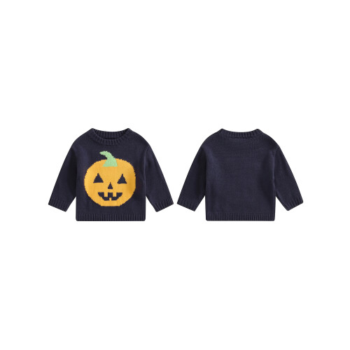 (2-3 Years, Black) Pull d'Halloween pour bébé, motif citrouille, chaud, à manches longues, décontracté. 1