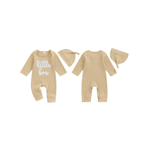 (12-18 Months, Khaki) Ensemble combinaison bébé tenue automne. 1