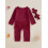 (Newborn, Red) Φθινοπωρινό ολόσωμο φόρεμα για μωρά 6