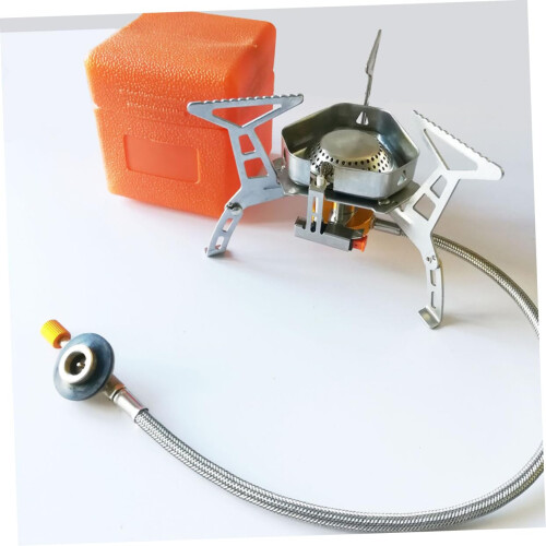 Portable Camping Gas Stove with Windproof Flame Design, Foldable Split Type for Outdoor Backpacking Cooking 1