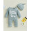 (0-3 Months, Blue) Ensemble combinaison bébé tenue automne 13