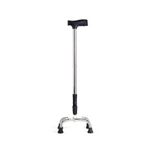 Adjustable Quad Cane for Elderly with NonSlip Four Legs, Stable Support and Ergonomic Grip Handle