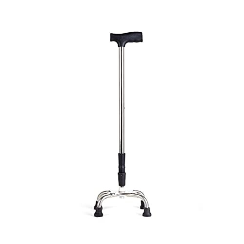 Adjustable Quad Cane for Elderly with NonSlip Four Legs, Stable Support and Ergonomic Grip Handle